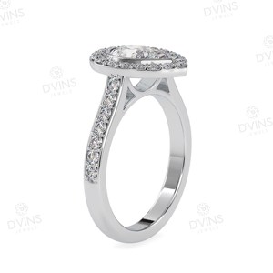 Bague de fiançailles en or 14 carats VVS Lab Diamond Solitaire en forme de poire avec de l'or 18 carats pour les fêtes - Product Image 2