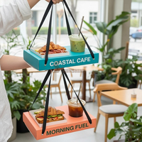Boîte d'emballage pour sandwichs personnalisable avec logo, recyclable, avec plateau intégré pour gobelet à café, finition mate, gaufrage, épaisse, pour œufs, toasts, chips de pommes de terre