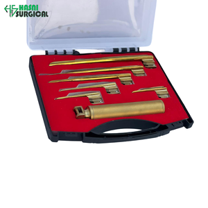 Nuevo Laringoscopio Manual de Fibra Óptica Hasni de Acero Inoxidable Quirúrgico, Color Dorado - Product Image 2