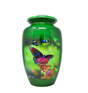 Urnes vertes papillon pour maman crémation pour femmes urnes pour cendres humaines urnes funéraires décoratives pour adultes taille personnalisée - Product Image 2