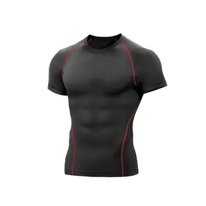 High performance compression men gym t shirt/compression gym t shirt/ compression fitness t shirt for men