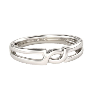 Jeulia Vintage Sterling <b>Silver</b> Men's Wedding Band with Rhodium Plating and Zircon - Product Image 2