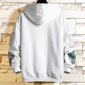 <b>Mens</b> Oversized Graphic <b>Hoodie</b> Loose Fit Long Sleeve Streetwear <b>Plain</b> Dyed Printed Pullover for Spring and Autumn - Product Image 3