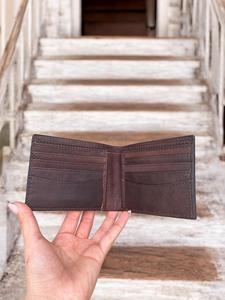 Western Style Hand <b>Tooled</b> Floral Carving Fashion Forward Vintage Handmade Buffalo <b>Leather</b> Brown <b>Leather</b> Casual Heavy Duty Wallet - Product Image 2