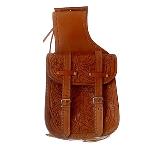 Alforjas Vintage hechas a mano, fundas, marrón, cuero genuino occidental, bolsas de sillín de Pakistán - Product Image 2