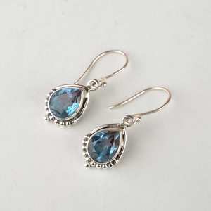 Pendientes colgantes de Alejandrita, pendiente de gotas de plata 925, regalo de piedras preciosas de Alejandrita doble para esposa, Regalo para mamá - Product Image 4