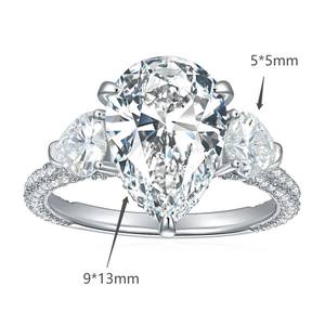 Anillo de Diamante Moissanita de Corte Brillante Redondo con Certificado IGI de Lujo, VVS, Plata de Ley 925, Anillo de Compromiso y Boda Unisex, Moderno - Product Image 5