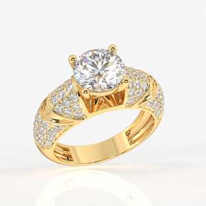Round Cut Moissanite Diamond Cocktail <b>Ring</b> with 14K Gold Unique Style <b>for</b> <b>Men</b> and Women - Product Image 2