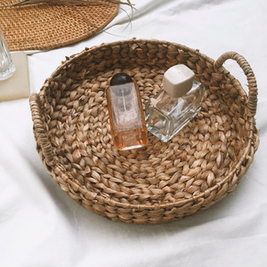 Nouveau panier de rangement en jacinthe d'eau de designer, plateau de décoration intérieure, plateaux naturels en provenance d'usine - Product Image 6