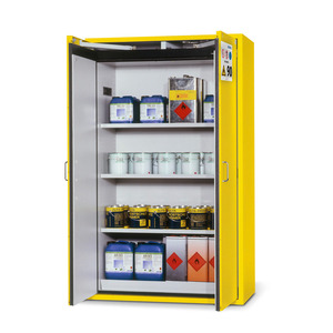 asecos Armadio per Materiali Pericolosi Ignifugo G 1201, 3 Ripiani, Porte A Battente, Giallo - Product Image 1