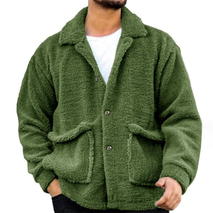 Oem Logo personnalisé Veste polaire bouton Sherpa pour hommes Veste polaire Sherpa personnalisée pour unisexe - Product Image 1
