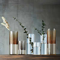 Vase à fleurs haut de gamme de style nordique vintage, différentes tailles, en verre borosilicate, décoration de table moderne pour la famille, centre de table de mariage