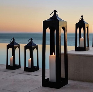 Linterna de vela de Metal decorativa para iluminación de mesa, Color negro para decoración interior y exterior, artesanía de linterna - Product Image 5