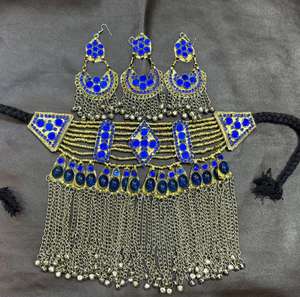 Haute qualité mariée Afghani Vintage ensembles de bijoux Style afghan Tribal Kuchi à la main couleur dorée ensemble de bijoux confortable - Product Image 5