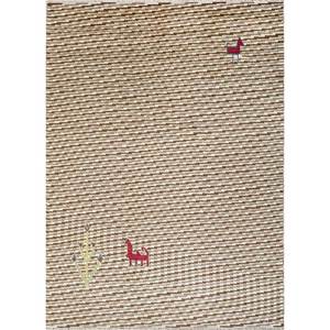 พรมขนสัตว์ถักมือสีเบจและสีน้ำตาล รุ่น Pae-1313 ลายทาง สำหรับตกแต่งห้องนั่งเล่นหรือทางเดิน ขนาด 9x12 ฟุต เหมาะสำหรับวัยรุ่น - Product Image 1