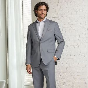 Venta al por mayor de alta calidad de los hombres de dos piezas traje de boda de moda de los hombres Delgado Color sólido de la oficina de negocios Traje de talla grande - Product Image 1