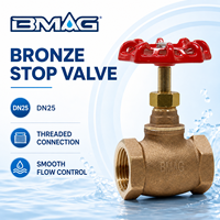 Vanne d'arrêt filetée en bronze de 2 pouces BMAG, résistante à la corrosion, pour chaudières industrielles et marines, conduites d'eau, commande manuelle, OEM
