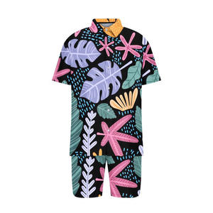 Ensembles chemise et short d'été pour hommes 100% Satin Made Summer Outwear Design personnalisé Ensembles courts en gros pour garçons - Product Image 5