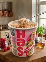 HAS Vanilla Raspberry Flavour Instant Fried Sweet Creamy Wheat Flour Noodles Cup (6-Minute Cooking Time)