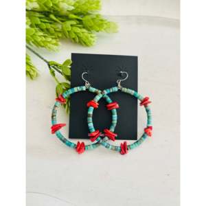 Southwest Strung Multi-Stone & Sterling <b>Silver</b> <b>Beaded</b> Heshi Drop Earrings - Product Image 1