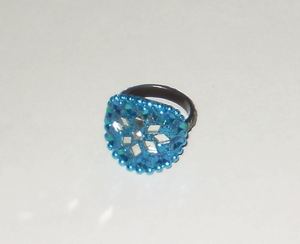 Anillo de racimo de diamantes de imitación azul único con incrustaciones de espejo banda ajustable accesorio de declaración grande joyería de moda para mujer - Product Image 1