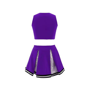 Derniers modèles de tenues de cheerleading sans manches pour femmes, taille adulte, 100% polyester, couleur personnalisée, fournisseur d'usine - Product Image 6
