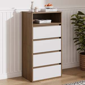 Modern/Nordic Metal Tallboy Chest of <b>Drawers</b> for Living Room & Bedroom 4 <b>Drawers</b> <b>Storage</b> - Product Image 1