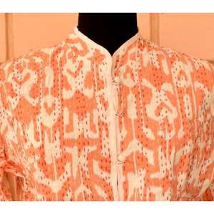 Veste Kantha Quilt Veste courte réversible en coton cousue à la main Porter avec la nouvelle veste imprimée Kimono Dressing - Product Image 4