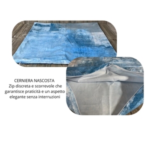 Lot de 4 housses de coussin effet velours doux 45x45 cm bleu gris style abstrait moderne taies d'oreiller décoratives - Product Image 3