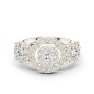 Anillo de Diamantes Cultivados en Laboratorio de Oro Amarillo de 14K para Mujer |   Ropa de Lujo para Compromiso y Boda, para Uso Diario |   Bañado en Oro - Product Image 2