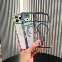 Casing HP iPhone 17 16 Pro Max Premium Magnetik Transparan Warna Gradasi, Pelindung HP Anti Jatuh dari Akrilik Gradasi