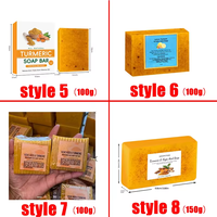 Savon artisanal blanchissant au curcuma et au citron, à l'acide kojique et à la vitamine C, pour éliminer les taches brunes, adapté à tous les types de peau, taille standard.