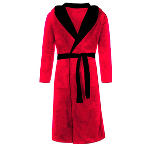 Albornoces de lujo para hombres y mujeres Bata con capucha de terciopelo de algodón suave de secado rápido Logotipo personalizado Batas de baño del fabricante pakistaní - Product Image 5