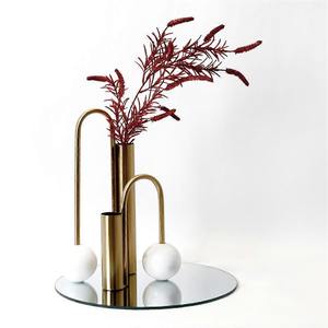 Jarrón de centro de mesa de lujo dorado, moderno, de metal, para decoración del hogar, sala de estar, decoración del hogar - Product Image 6