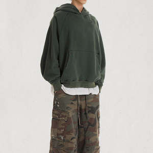 Nuevo diseño Spray Dirty Wash Sun Fade Hoodies Alta calidad Costura desgastada personalizada Oversize Forrado Bordado Sudadera con capucha - Product Image 5