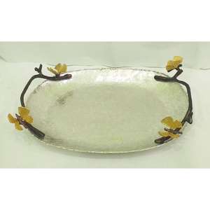 Silver Platter And Tray hotel & Restaurants Serving <b>Bowl</b> With Handles Dinnerware Easy Portable <b>Bowls</b> Food Safe <b>Dessert</b> Trays - Product Image 1