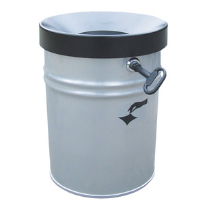 Contenitore per rifiuti autoestinguente, 16 litri, acciaio, nuovo argento - Product Image 1