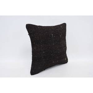 Black Wool Kantha <b>Patchwork</b> Pillow 14x14 Inch Rustic Square Throw Pillow Vintage Embroidered Print Portable for <b>Bedding</b> Floor - Product Image 3