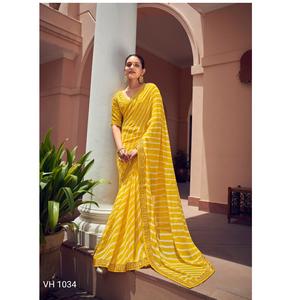 2022 concepteur de qualité supérieure vêtements de mariage doux Georgette Leheriya broderie bordure Saree indien/pakistanais vêtements fêtes chaudes - Product Image 1