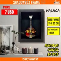 Cadre photo de guitare miniature personnalisé portugais Malhoa bois et toile décoration de la maison personnalisée avec boîte-cadeau Logo