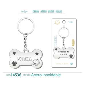 Portachiavi in acciaio resistente con Design elegante pitbull - Product Image 1