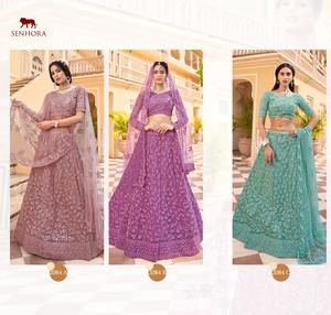 Diseñador de tendencia exclusiva última Red de aspecto precioso con bordado pesado Lehenga Choli fabricante de la India - Product Image 6