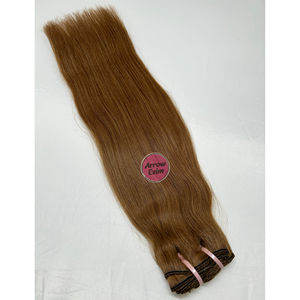 Extensiones de Cabello Humano Indio Rubio Miel en Trama |   Cabello Virgen Remy # Extensiones de Cabello Tejidas Rubio Dorado 27 para Cobertura Completa de la Cabeza - Product Image 1