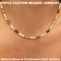 Collier ajustable en pierre naturelle raffinée de tourmaline, perles et pendentif en cristal inaltérable, idéal pour les boutiques - Vente chaude