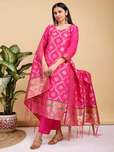 Vente en gros de vêtements ethniques, ensemble kurta pantalon dupatta pour les fêtes, les mariages, les fonctions traditionnelles et les fêtes, salwar kameez - Product Image 2