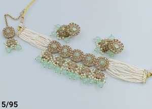 Indan, venta al por mayor, 2024, última moda, gargantilla de perlas chapadas en oro tradicional, conjunto de collar para mujer - Product Image 3