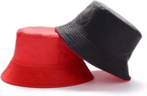 Venta al por mayor de sombreros de cubo de algodón de color personalizado con cuero PU para deportes al aire libre y ciclismo de alta calidad unisex todas las estaciones - Product Image 3