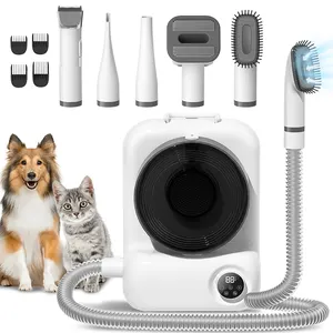 Kit de toilettage pour chien avec aspirateur pour chien pour le toilettage à la maison avec température réglable dans l'affichage LED Kit de toilettage pour animaux de compagnie