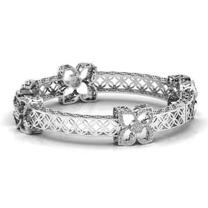 925 Sterling <b>Silver</b> <b>Bangle</b> VVS Clarity Enhanced Sparkling Leb Grown Diamond Stunning New Design Weddings Parties for <b>Women</b> - Product Image 1