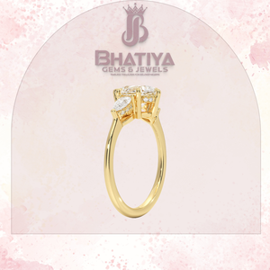 Poire Cut 1-3 CT Centre Pierre Laboratoire Cultivé Diamant Bague De Fiançailles Solitaire Trois Pierre Anneau Cadeau De Noël pour les Femmes - Product Image 2